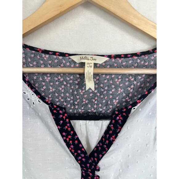 Matilda Jane floral gauzy oversized blouse long sleeves sz L - Picture 2 of 9